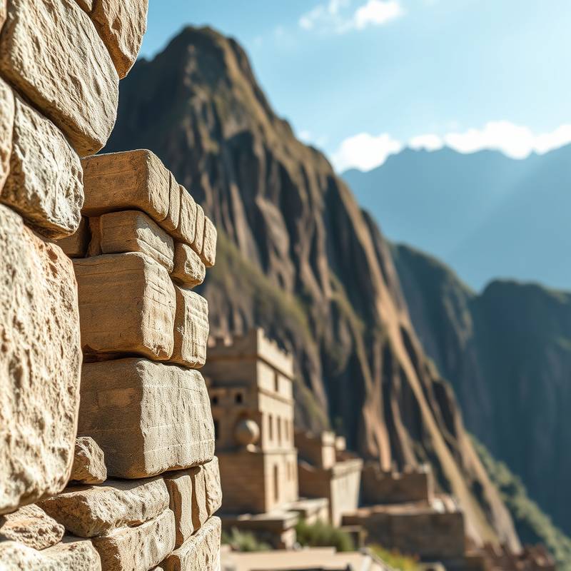 Close-up view of stone architecture, Machu Picchu