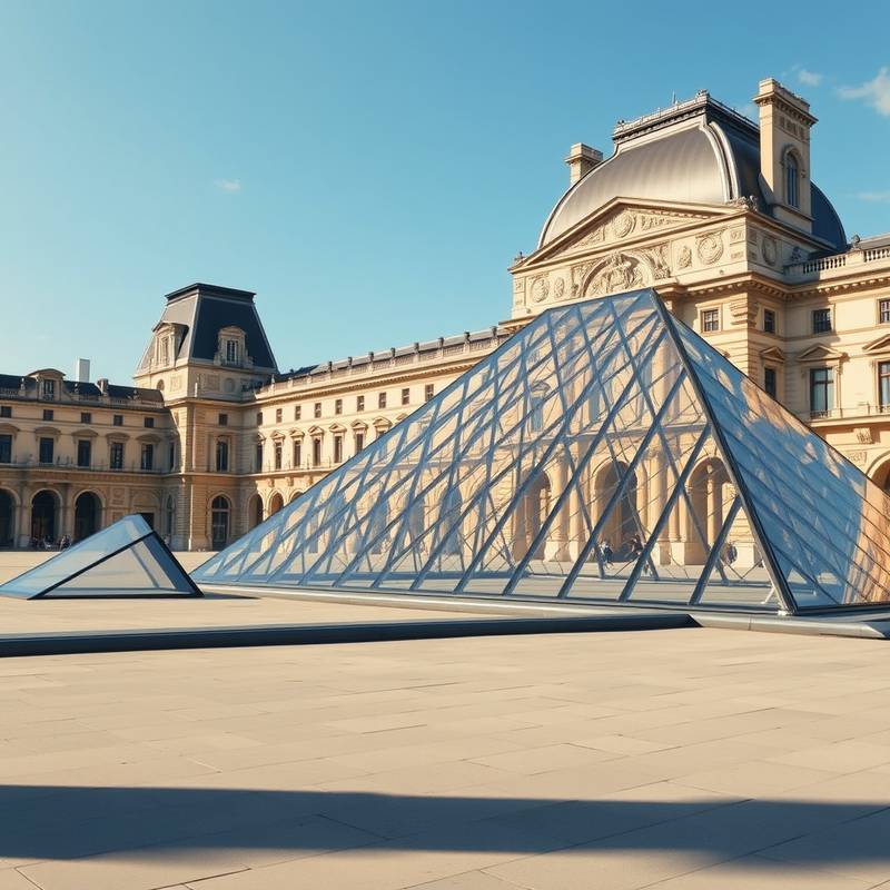 Exterior view of the Louvre Museum, Paris