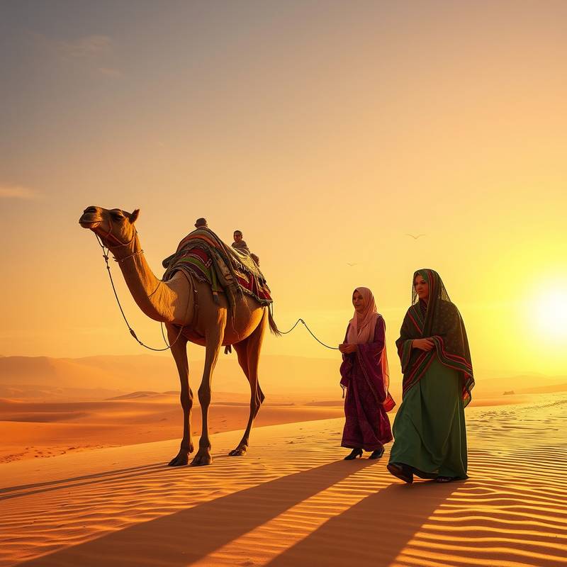 Local Berber people with camels