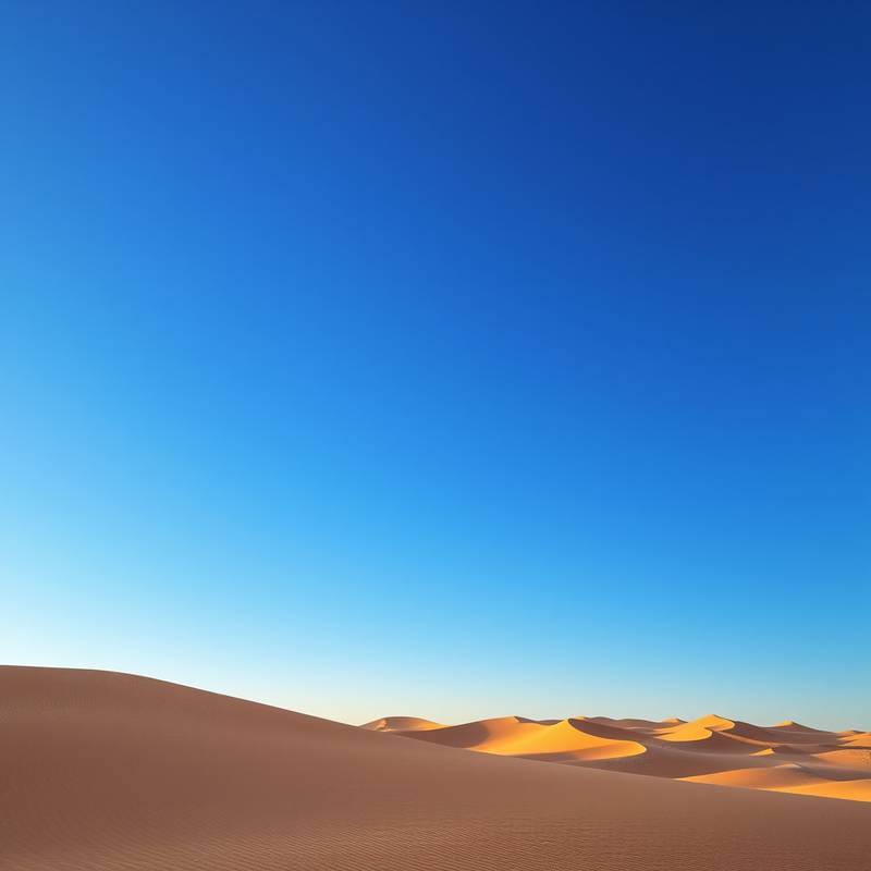 Sand dunes and blue sky in the Sahara