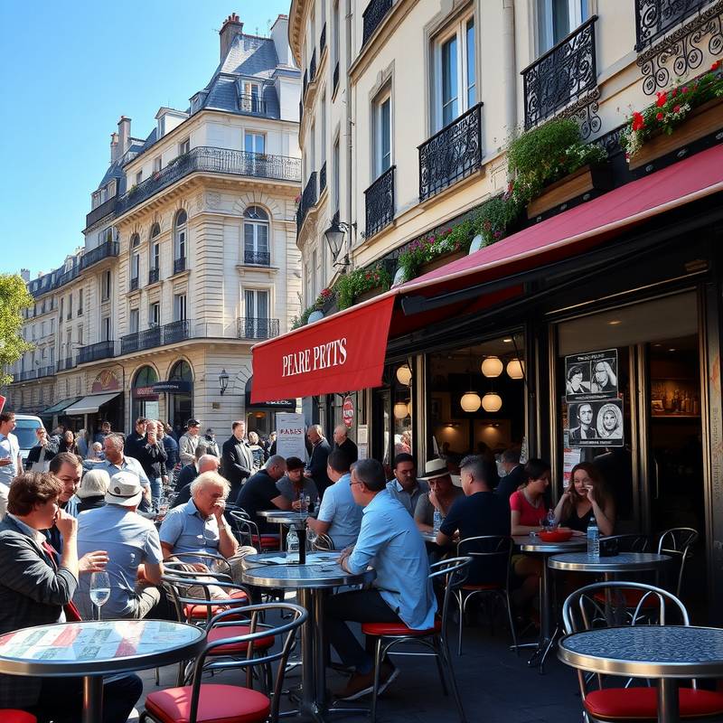Typical Parisian cafe scene